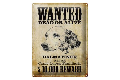 Blechschild Hund 30x40cm wanted dead Dalmatiner Geschenk