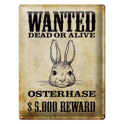 Tin sign animals 30x40cm wanted Easter bunny
