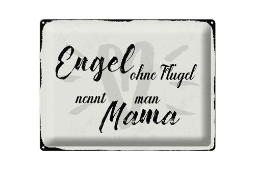 Blechschild Spruch 40x30cm Engel ohne Flügel Mama Herz