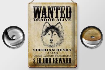 Plaque en étain chien 30x40cm, cadeau Husky sibérien recherché 2
