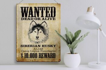 Plaque en étain chien 30x40cm, cadeau Husky sibérien recherché 3