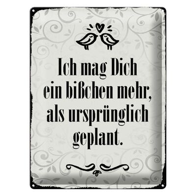 Blechschild Spruch 30x40cm ich mag dich ein bisschen mehr