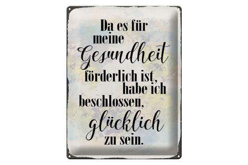 Blechschild Spruch 30x40cm Gesundheit glücklich sein