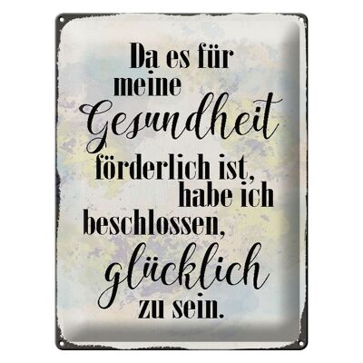 Blechschild Spruch 30x40cm Gesundheit glücklich sein