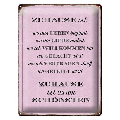 Blechschild Spruch 30x40cm Zuhause ist es am schönsten