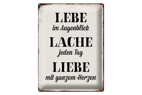 Blechschild Spruch 30x40cm Lebe Lache jeden Tag Liebe