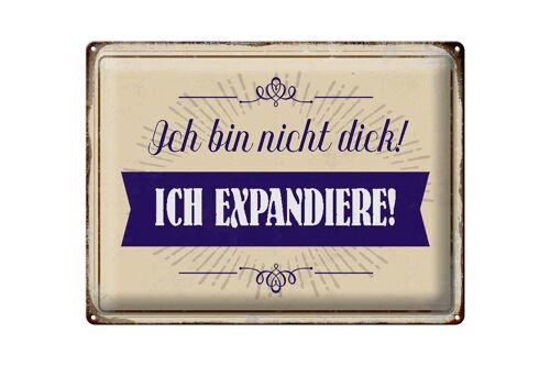 Blechschild Spruch 40x30cm bin nicht dick ich expandiere