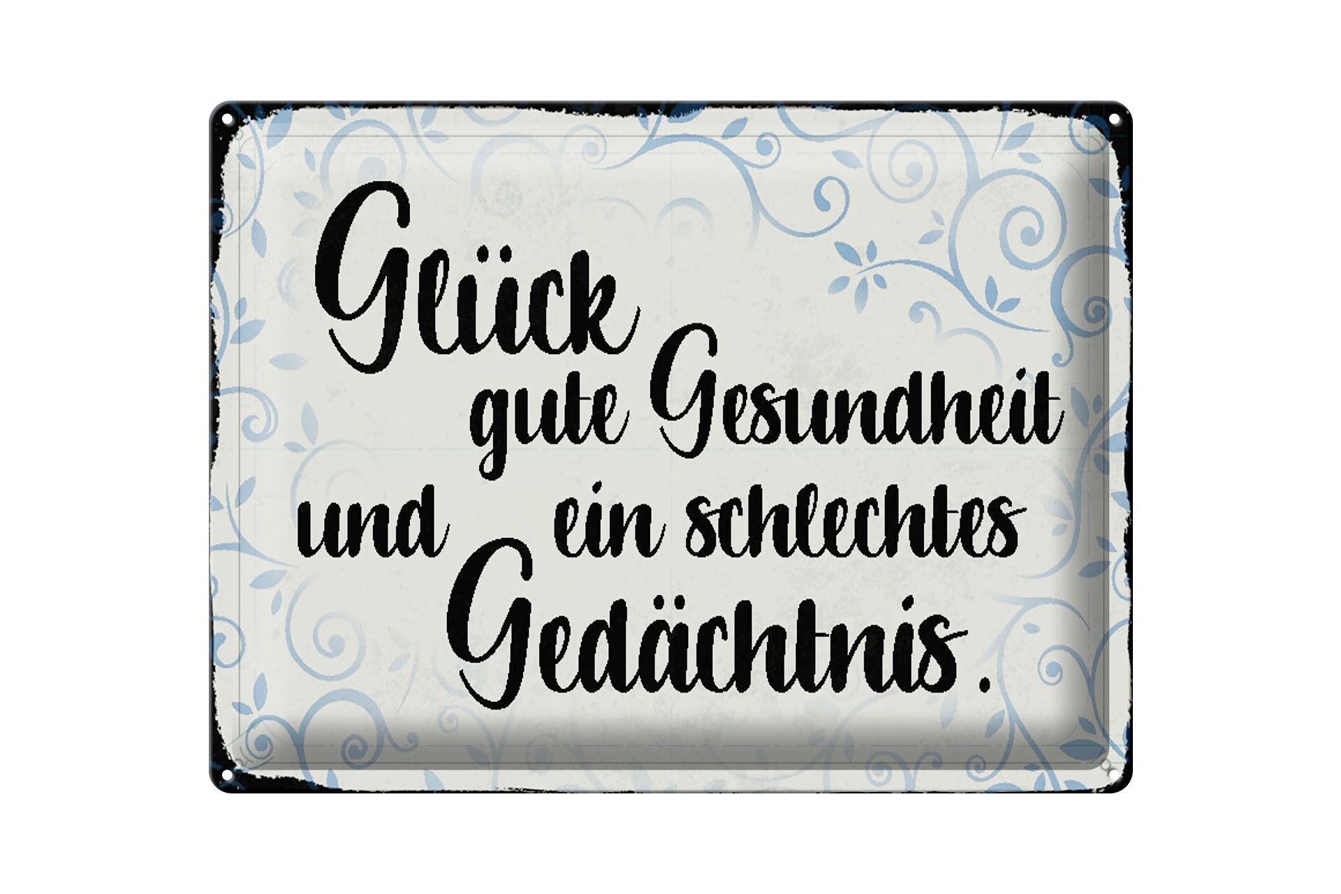 Targa in metallo con scritta 40x30 cm felicità buona salute regalo