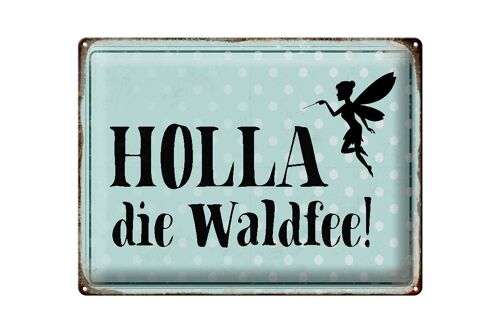 Blechschild Spruch 40x30cm Holla die Waldfee Geschenk