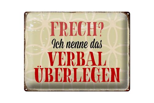 Blechschild Spruch 40x30cm frech nenn das verbal überlegen