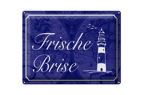 Blechschild Spruch 40x30cm Frische Brise Meer Leuchtturm