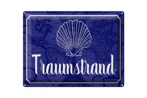 Blechschild Spruch 40x30cm Traumstrand Meer Urlaub