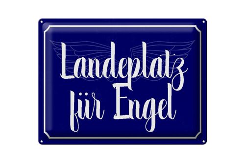 Blechschild Spruch 40x30cm Landeplatz für Engel Geschenk