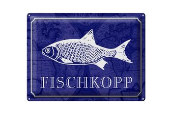 Panneau en étain indiquant 40x30cm Cadeau de poisson Fischkopp 1