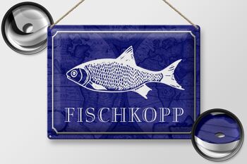 Panneau en étain indiquant 40x30cm Cadeau de poisson Fischkopp 2