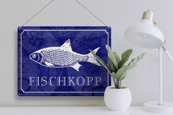 Panneau en étain indiquant 40x30cm Cadeau de poisson Fischkopp 3
