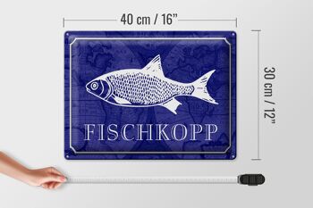 Panneau en étain indiquant 40x30cm Cadeau de poisson Fischkopp 4