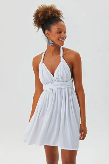 Robe Courte Dos Ouvert Blanc 1