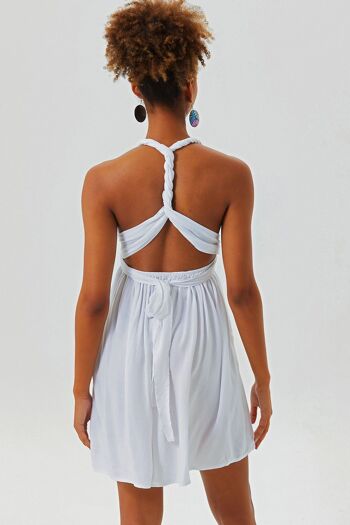 Robe Courte Dos Ouvert Blanc 4