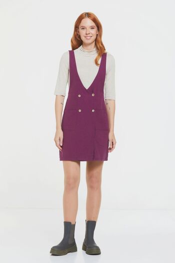 Robe Gilet Courte Boutonnée Sur Le Devant Violet 2