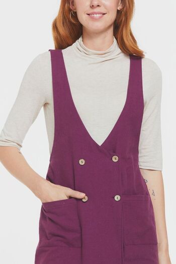 Robe Gilet Courte Boutonnée Sur Le Devant Violet 5