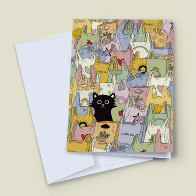 The Cat's Out Of The Bag Greeting Card