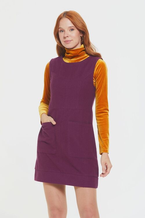 Short Cotton Sleeveless Dress Purple