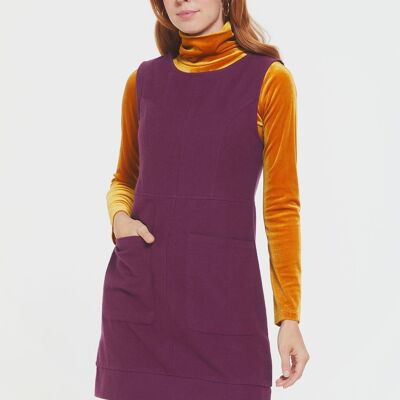 Short Cotton Sleeveless Dress Purple