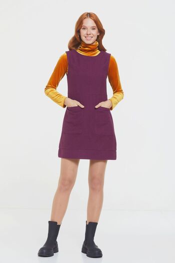 Robe Courte Sans Manches En Coton Violet 2