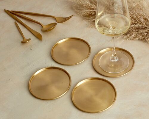 Indira Brass Coasters - Set of 4