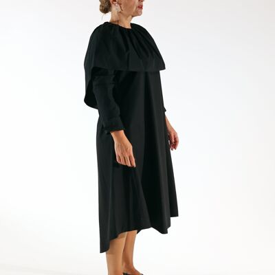 BLACK CAPE DRESS