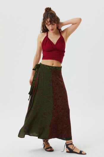 Jupe Maxi Portefeuille Vert 1