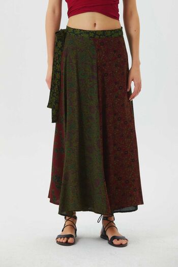 Jupe Maxi Portefeuille Vert 2