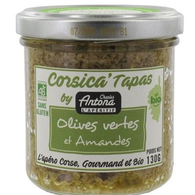 Bio Tapas Grüne Oliven und Mandeln 130g