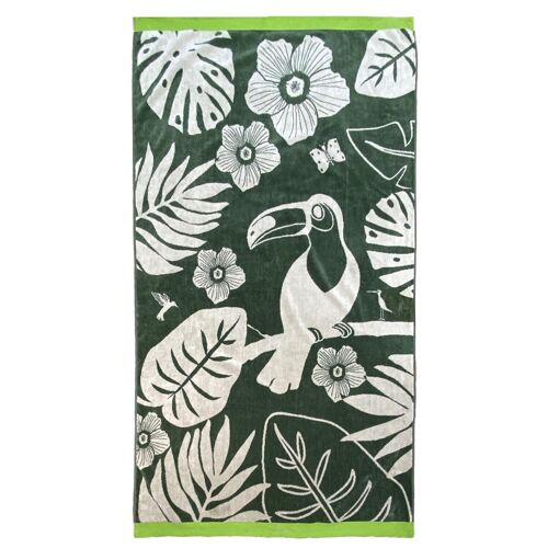 Serviette de plage éponge velours Jacquard Musia 100x175cm