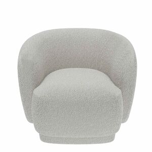 Fauteuil bouclette couleur gris-crème Victoria