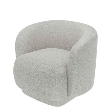 Fauteuil bouclette couleur gris-crème Victoria 3