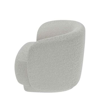 Fauteuil bouclette couleur gris-crème Victoria 4