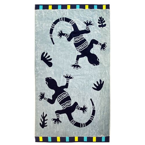 Serviette de plage éponge velours Jacquard POGONA 100x175cm