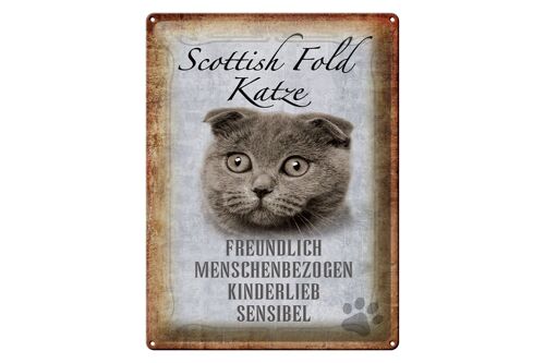 Blechschild Spruch 30x40cm Scottish Fold Katze Geschenk