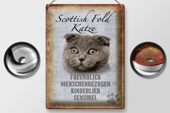 Panneau en étain indiquant un cadeau pour chat Scottish Fold, 30x40cm 2