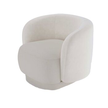 Fauteuil en tissu beige Victoria 3