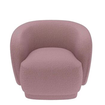 Fauteuil bouclette couleur rose Victoria 1