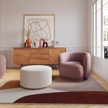 Fauteuil bouclette couleur rose Victoria 2