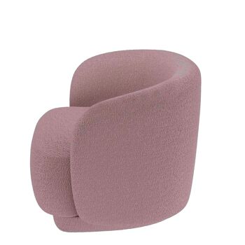 Fauteuil bouclette couleur rose Victoria 4