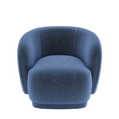 Victoria navy blue velvet armchair