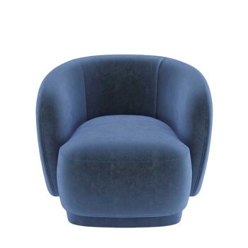 Fauteuil en velours bleu marine Victoria 1