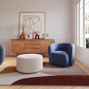 Fauteuil en velours bleu marine Victoria 2