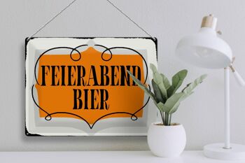 Panneau en étain disant 40x30cm après le travail, cadeau de bière 3