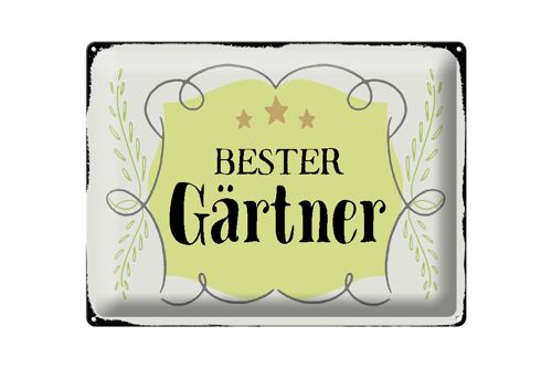 Blechschild Spruch 40x30cm bester Gärtner Geschenk